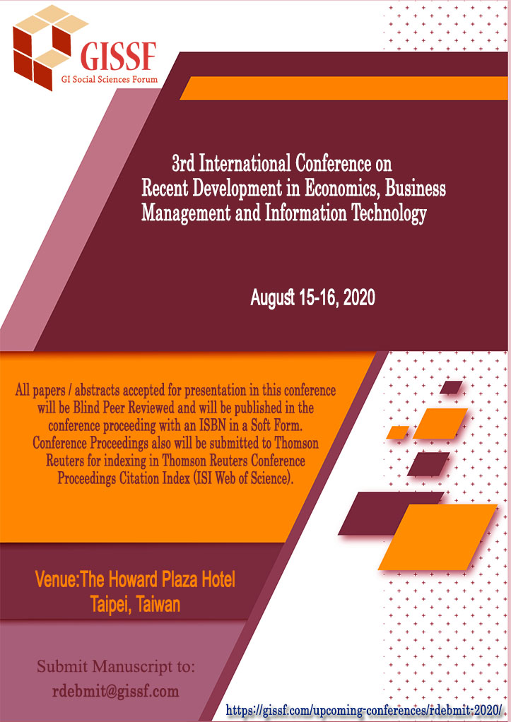 procedia -(  3rd International Conference on Recent Development in Economics, Business Management and Information Technology RDEBMIT-2020   )