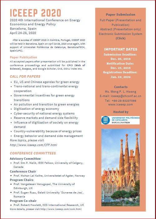 procedia -(  2020 4th International Conference on Energy Economics and Energy Policy ICEEEP 2020   )